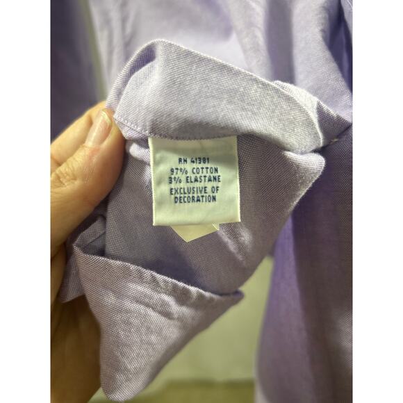 Ralph Lauren Slim Fit Stretch Oxford Shirt 15/38 Lavender Button Down - Picture 5 of 8